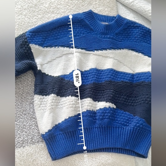 MADEWELL Intarsia Crewneck Sweater Blue and White size XS - Picture 13 of 15